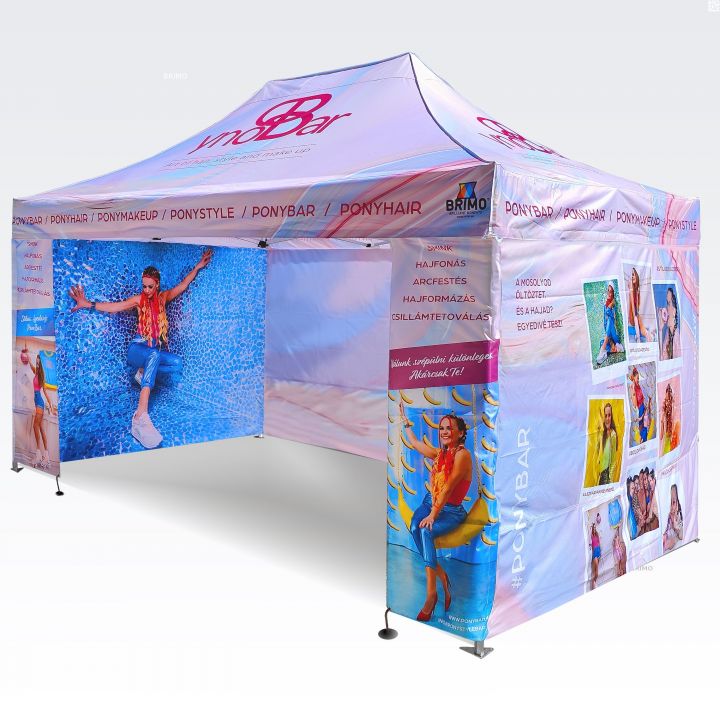 Ūdensizturīga saliekamā tirgus telts ar sānu sienām